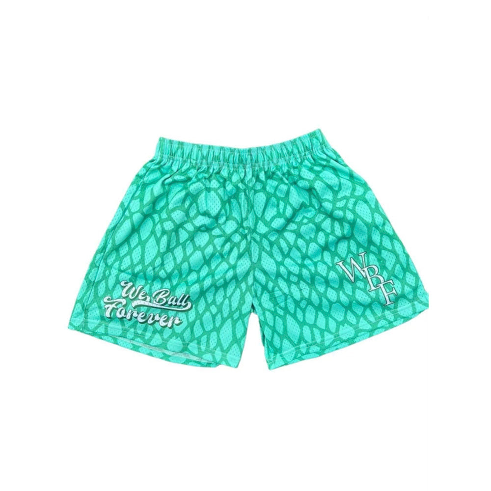 *PRE-ORDER* Green Snake Skin Mesh Shorts